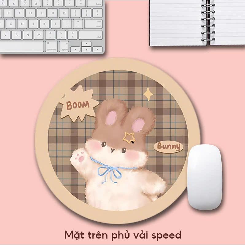 Lót chuột, bàn di chuột hình tròn 20x20 cm chống trượt, di chuột êm