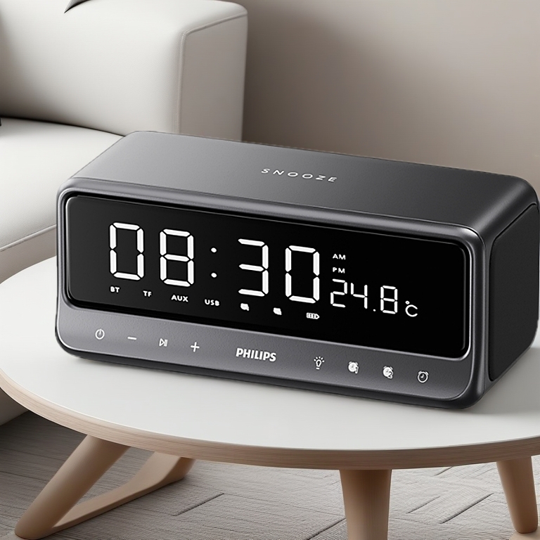 Philips TAS3609 Loa Bluetooth – 10W Stereo, Đồng Hồ Báo Thức, Cảm Ứng Thông Minh, Đèn Ngủ, Hiện Đại