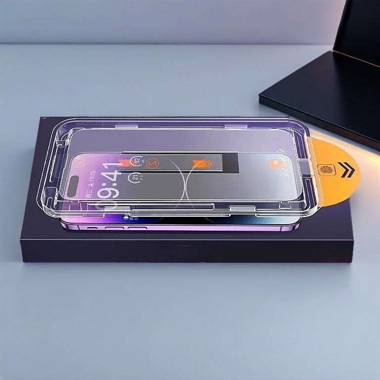 Kính cường lực khung tự dán tự rút bụi siêu mịn dành cho iPhone 17 15 16 14 13 12 11 ProMax XR XSMAX 67 8Plus trong suốt