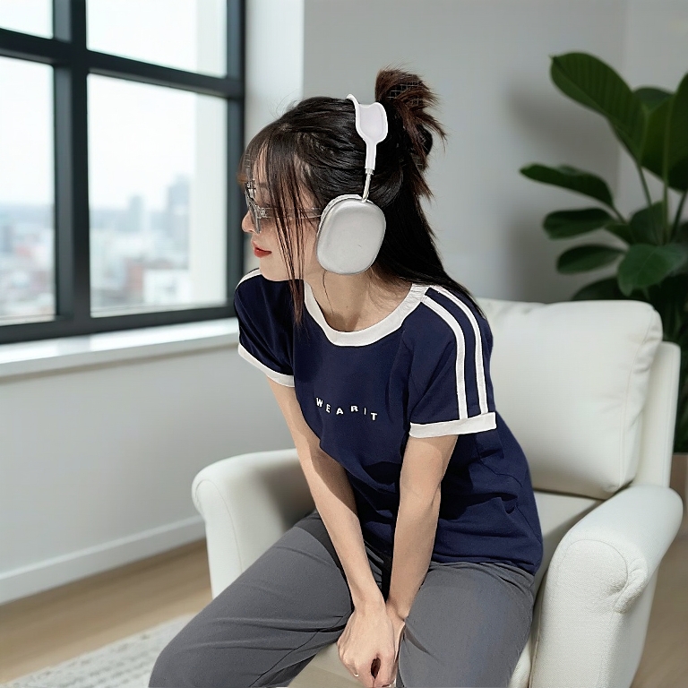 Áo thun baby tee WEARIT chất liệu cotton kẻ sọc tay nhiều màu dễ phối