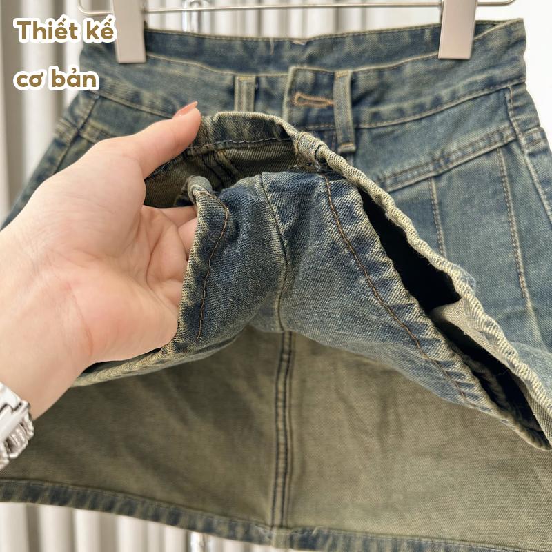 Chân Váy Xếp Ly Dáng Ngắn Xòe Dáng Chữ A, Chân Váy Bò Phong Cách Cá Tính Mặc Đi Chơi, Đi Học, Đi Tiệc CN02