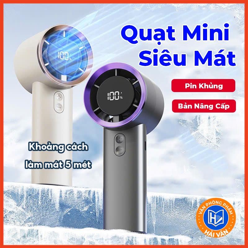 Quạt mini cầm tay M2 5000mAh di động  màn hình hiển thị pin có thể sạc gió mạnh 100 tốc độ turbo phản lực
