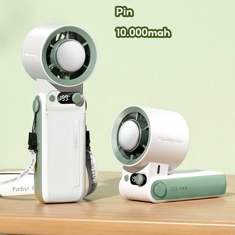 Quạt Sò Lạnh Đeo Cổ Tiện Lợi JF168 ICE FAN 6000mAh– Gió Mạnh, Mát Sâu, Dùng Ngoài Trời, Tiện Mang Theo Đi Chơi, Du Lịch