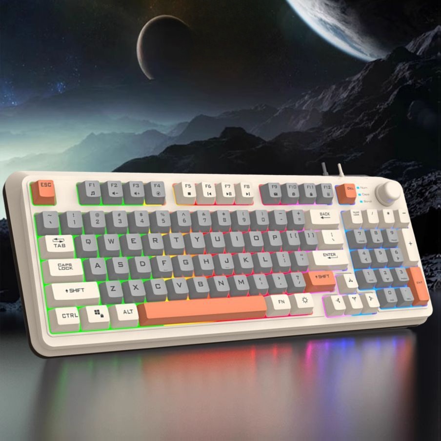 Bàn phím giả cơ gaming XUNFOX K82 / K10 / K820 - Bàn phím có dây công thái học cùng hiệu ứng LED Rai