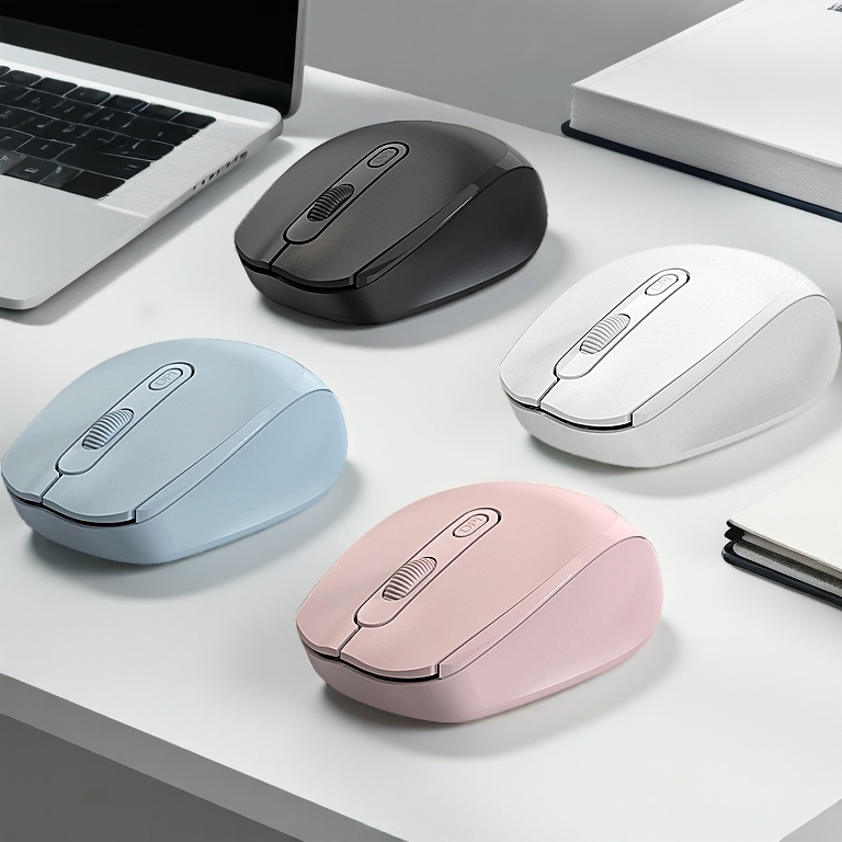 -CLUBLU- Chuột Không Dây 2.4G Cho Laptop PC Macaron Nút Ấn Tĩnh Âm Không Văn Phòng Sinh Viên Cute