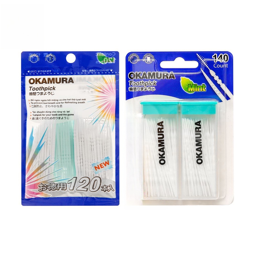 Okamura - Tăm nhựa Okamura chất lượng Nhật Bản (120 cây/140 cây)