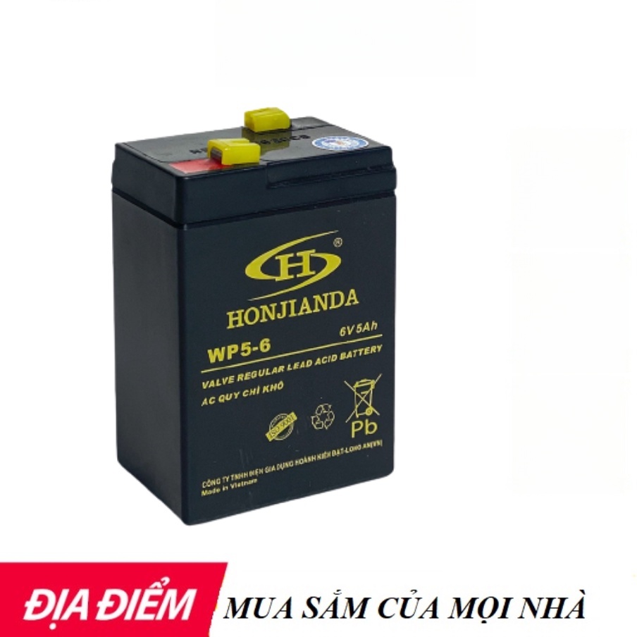 Bình Ắc Quy Khô 6v 5ah Honjianda Thay Thế Đèn Và Quạt Sạc