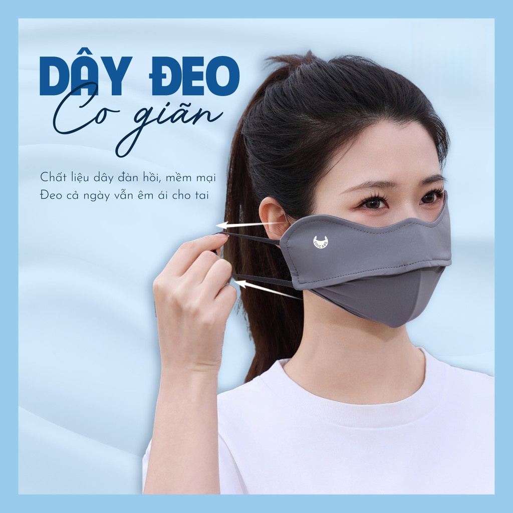 Khẩu trang chống tia UV- Proof Mask UNICARE chất vải lụa mềm mịn thoáng mát chống nắng hiệu quả
