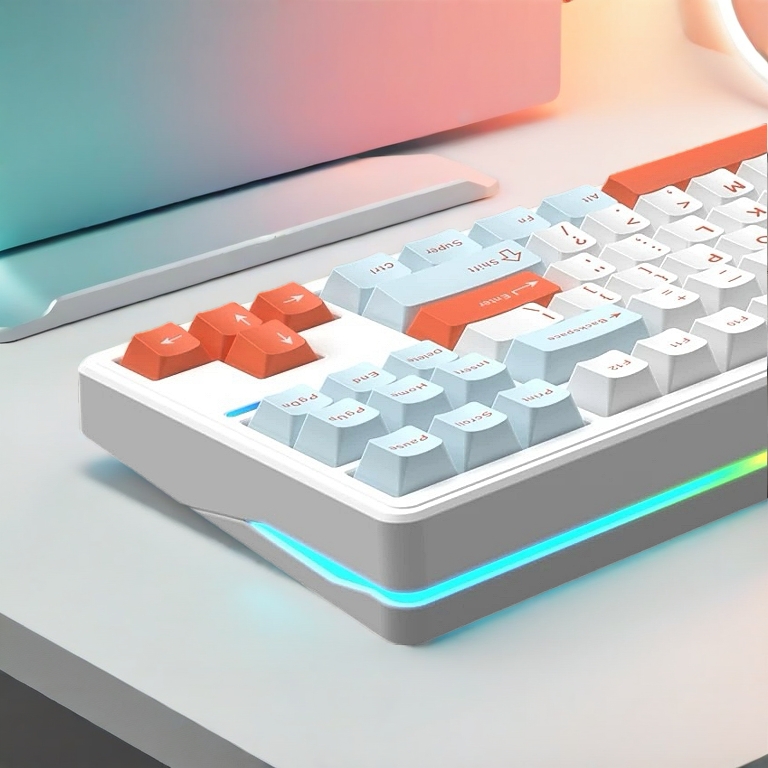Bàn Phím Cơ Không Dây Riccks RS8 V2 - 3 Mode | Mạch Xuôi | Led RGB+Led viền | Full Foam,Full Mod | QMK-VIA