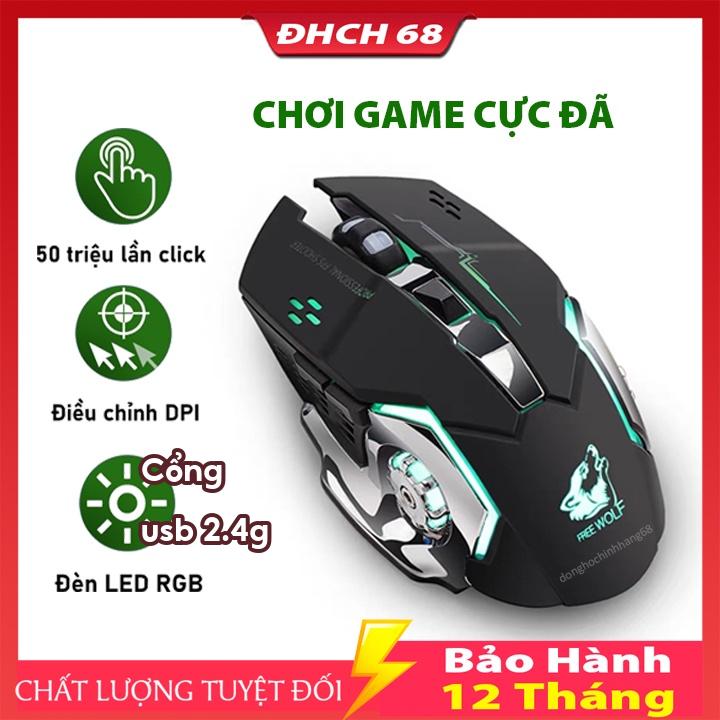 Chuột Gaming Không Dây T28 Dành Cho Game Thủ Chống Ồn Có Đèn LED Chơi Game Cực Đã Bảo Hành 12 Tháng