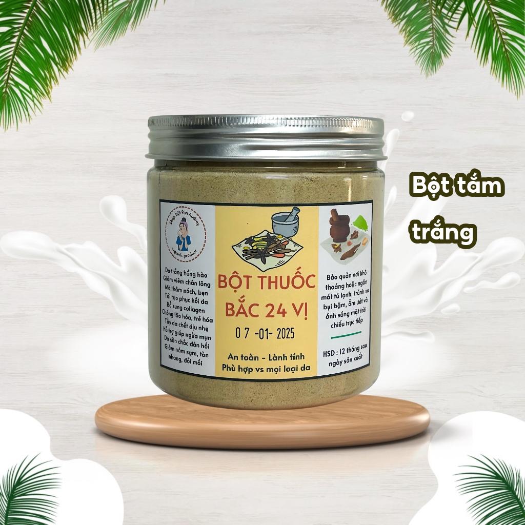 Bột tắm trắng thuốc bắc 24 vị trắng da giảm mụn mờ thâm, bột đắp mặt thuốc bắc