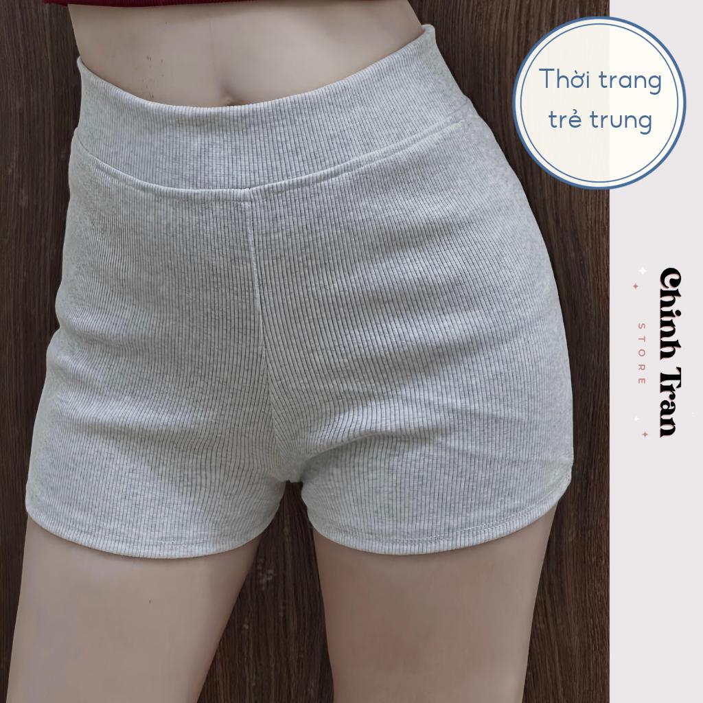 Quần Đùi Nữ Ôm Gọn Tôn Dáng Vải THUN GÂN Co Giãn Basic - Chinh Trần Store