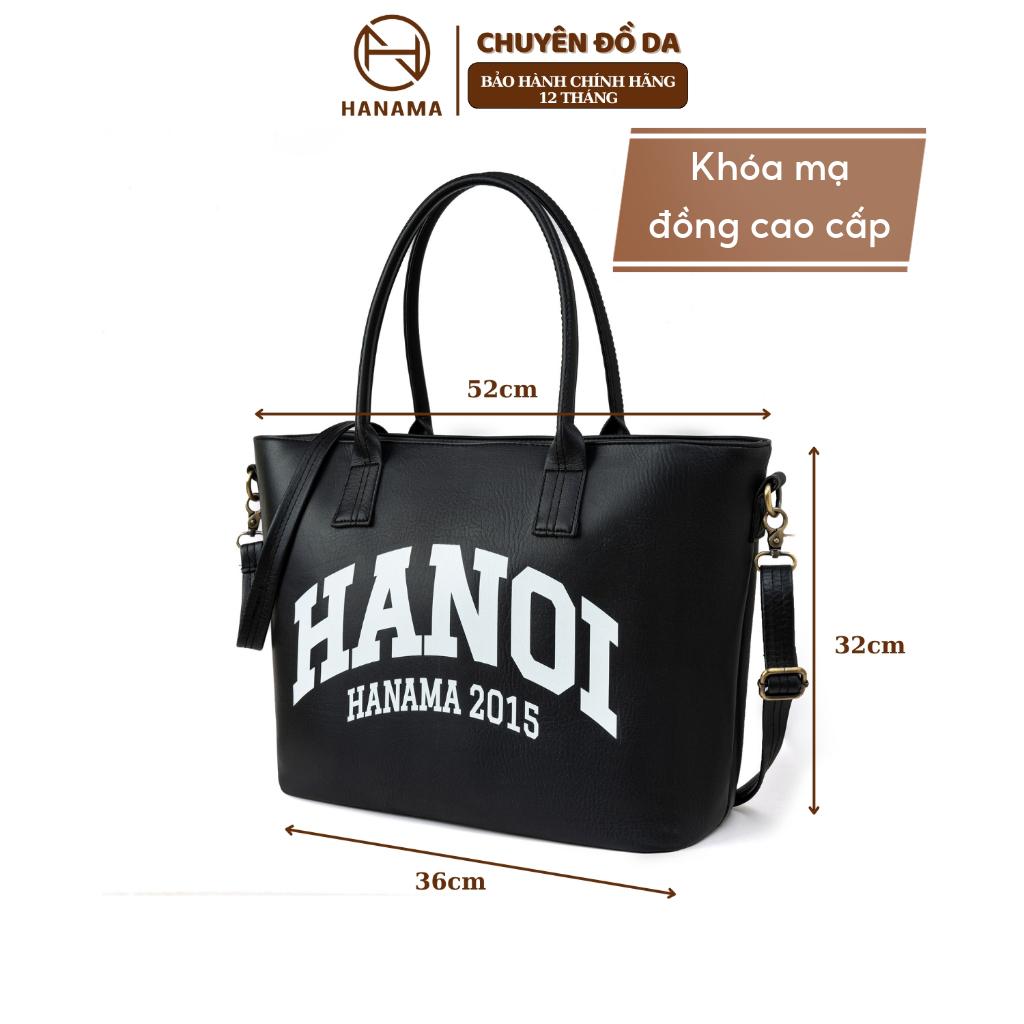 [GIÁ TRI ÂN] _Túi xách Hanama nam nữ thời trang cao cấp HN01 Da Bag Tote Unisex hai màu nâu - đen