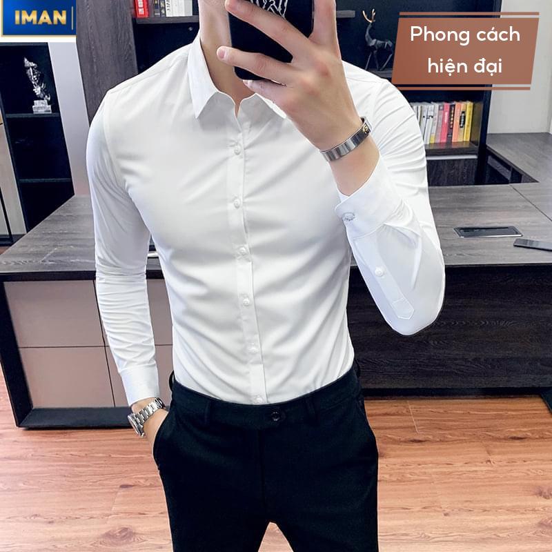 [CÓ BIG SIZE] Áo Sơ Mi Nam Dài Tay Công Sở Vải Lụa Nến Cao Cấp, Áo Sơ Mi Nam Hàn Quốc [Gấp Hộp] Mềm Mịn, Thoáng Mát
