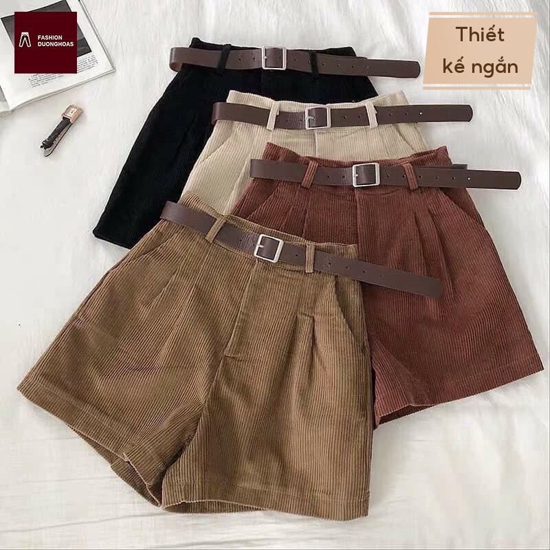 Quần Short Nhung Tăm Cho Nữ Bền Đẹp Hách Dáng Khỏi No Chân Ngắn 66