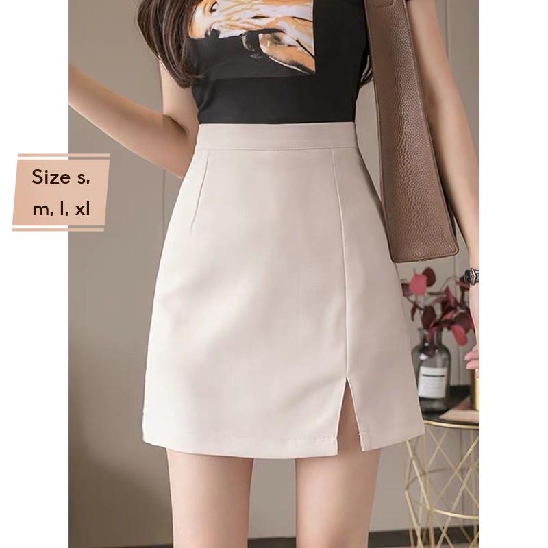 chân váy a ngắn xẻ cạnh , váy lưng cao kèm quần trong chống lộ m242