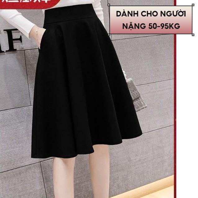Chân váy xòe dài công sở có phối túi 2 bên - BIGSIZE- C025T