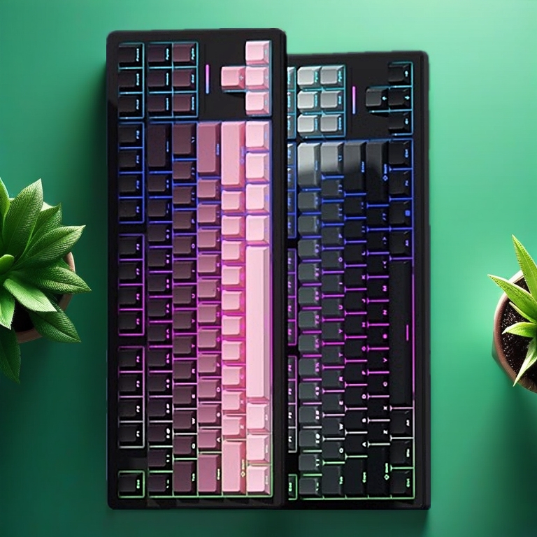 Bàn phím cơ Weikav WK87 kết nối không dây bluetooth ,tương thích PC,laptop - Hỗ trợ hotswap mạch xuôi - LED RGB có app