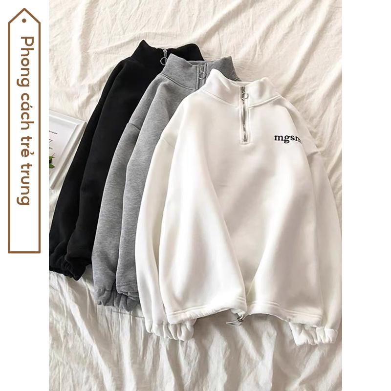 Áo nỉ polo KHOÁ CỔ CHỮ THÊU Haiphuc
