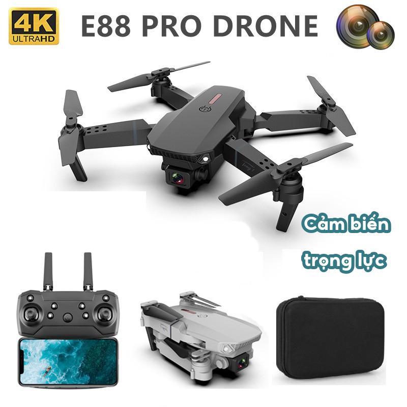 Drone E88 Mini Camera 4k Folding Drone Được trang bị Camera kép 4k - Điều khiển từ xa Camera lai.