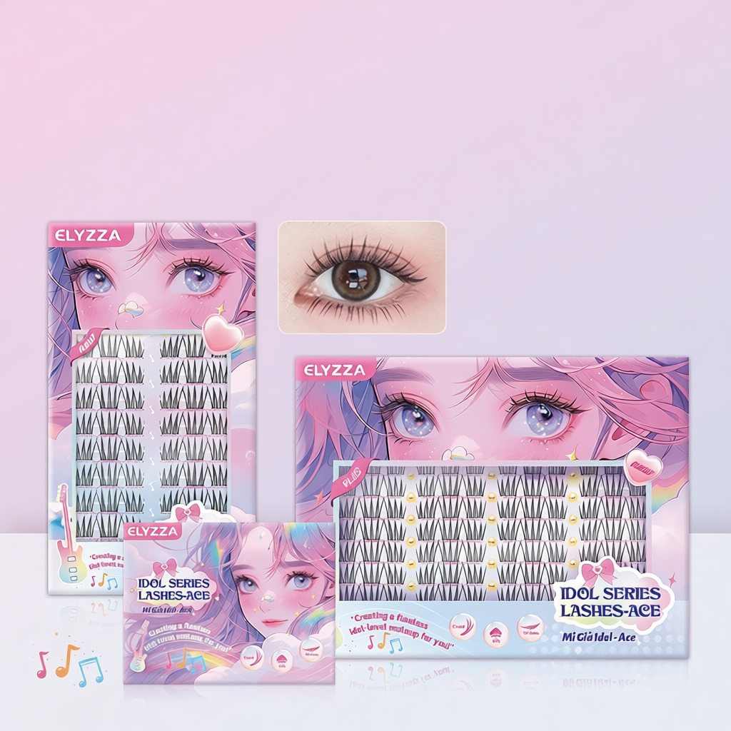 Bộ lông mi giả ELYZZA Idol Ace 10-12mm mềm mại tự nhiên, dễ dán