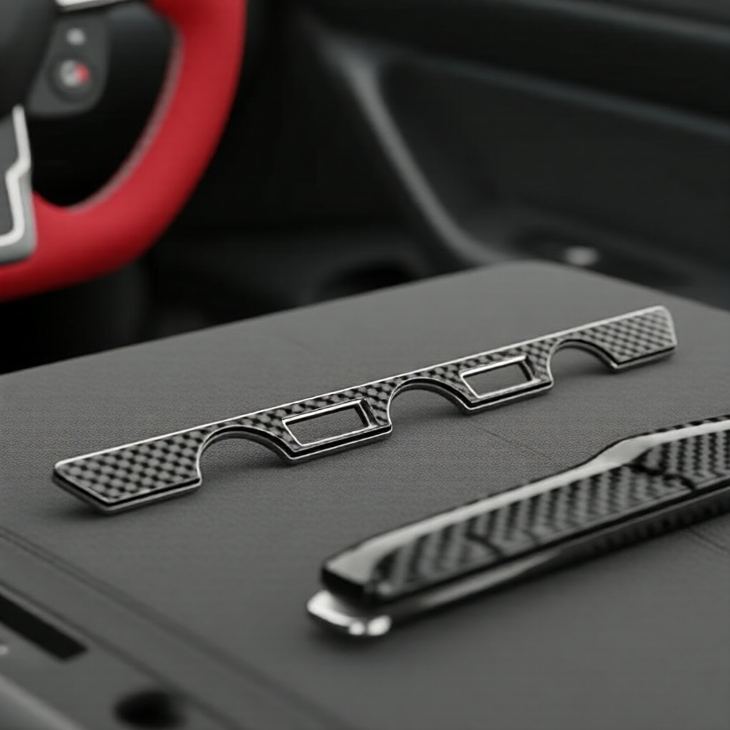 Nắp núm điều hòa sợi carbon KUNGKIC cho Honda Civic Type R FL5 2022-2025, trang trí bảng điều khiển