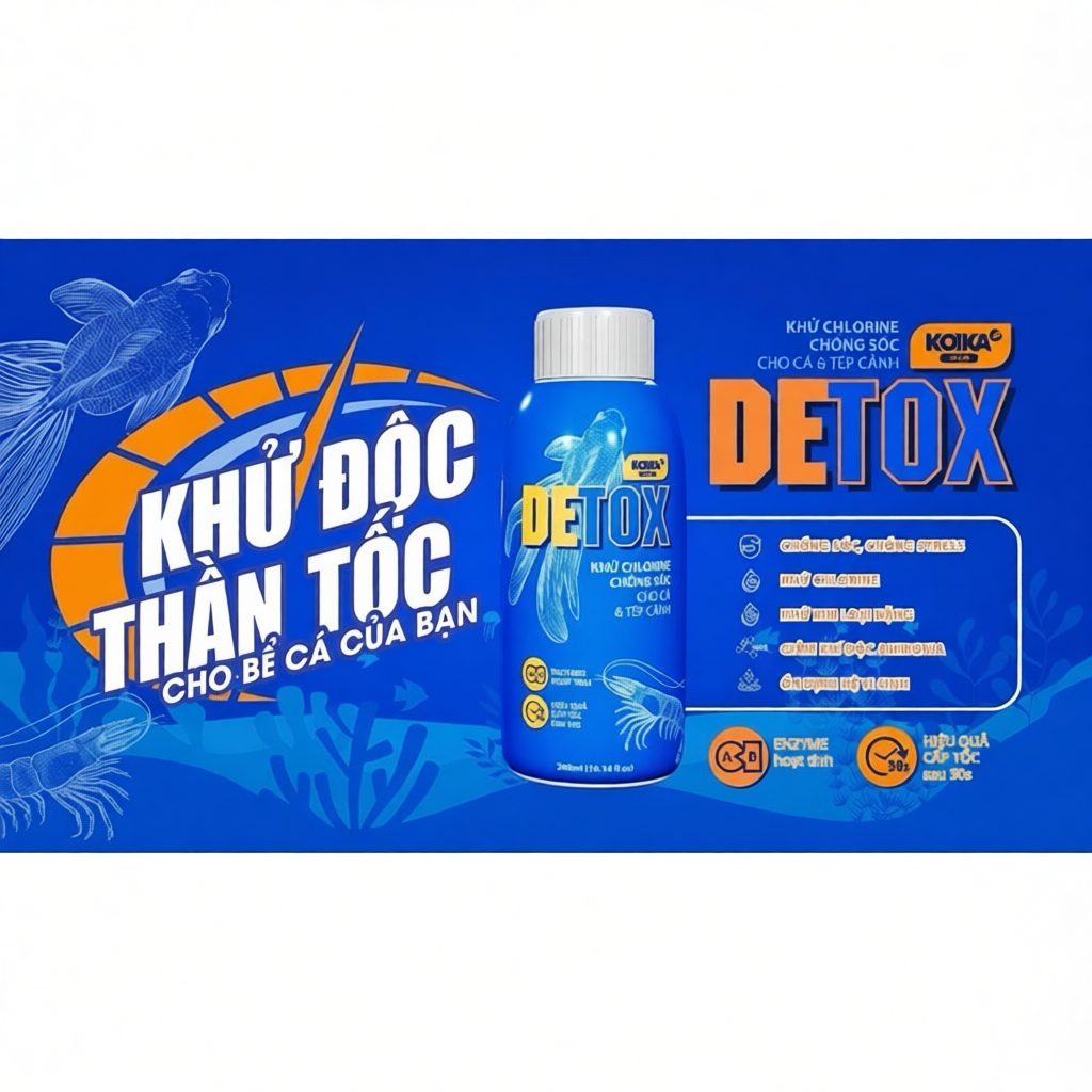 KOIKA DETOX | Khử Clo Khử Độc Tố Chống Sốc Cho Cá Tép Hiệu Quả