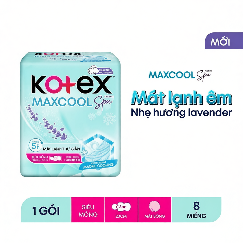 Băng Vệ Sinh Kotex Max Cool Siêu Mỏng Cánh 23cm