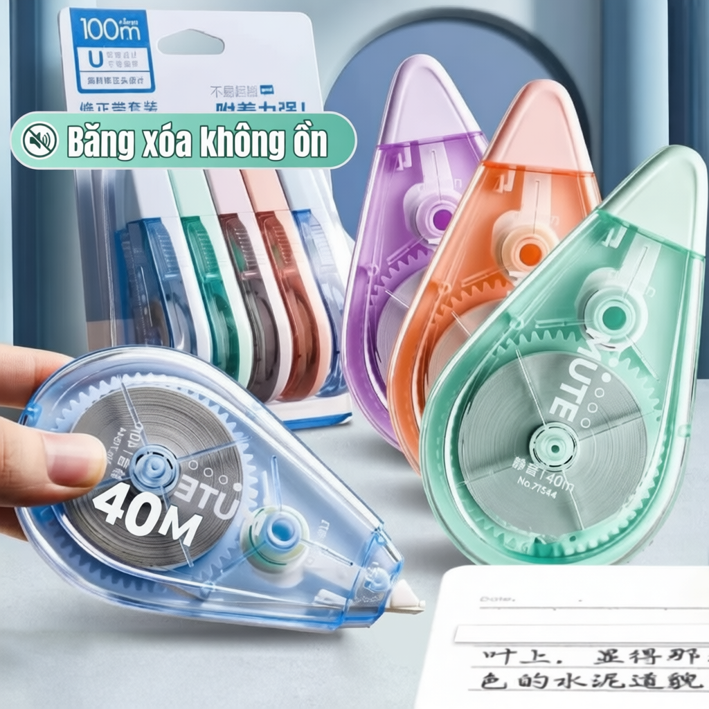 XZ105 - Bút Xóa kéo Học Sinh 40M Xinh Xắn Deli - Xóa Sạch Bám Dính Tốt Khô Nhanh Viết Đè Lên Ngay