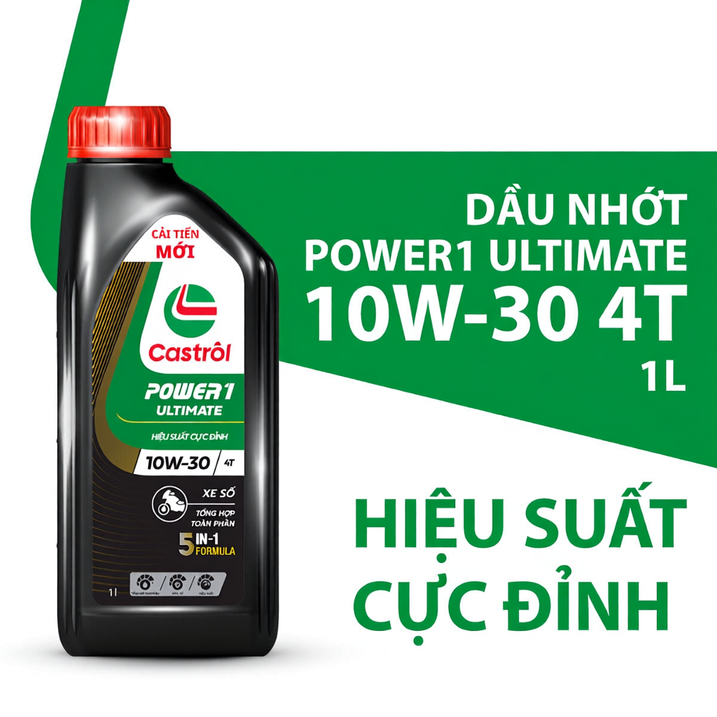 COMBO 2 Dầu nhớt xe số Castrol POWER1 ULTIMATE 10W-30 4T (1L)
