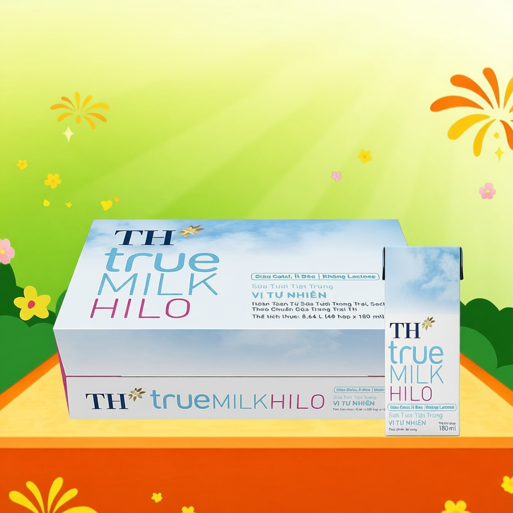 [LIVE STREAM] Thùng sữa tươi tiệt trùng TH true Milk HILO 180ml x 48 hộp (backup)