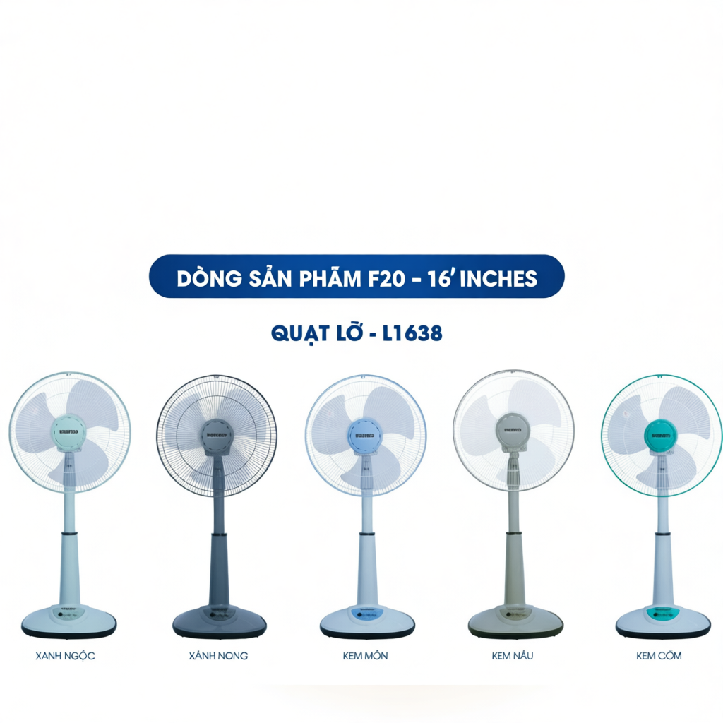 Quạt Lửng Ống Nhựa Senko L1638 - Công suất 47W - Màu tuỳ chọn - Hàng Chính Hãng