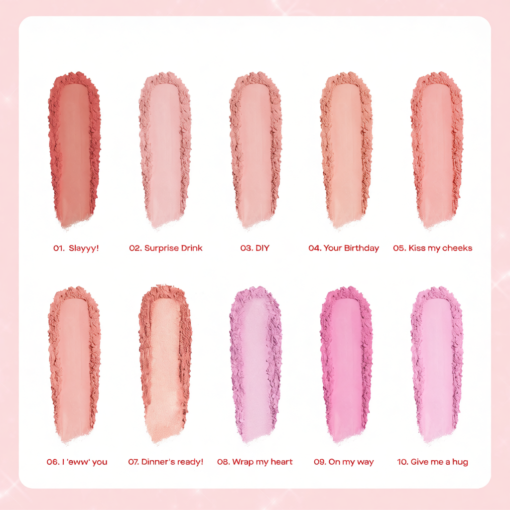 Combo Phấn & Cọ Má Hồng GSLAY YOSO mịn lì, mềm mượt, lên chuẩn màu (5g)