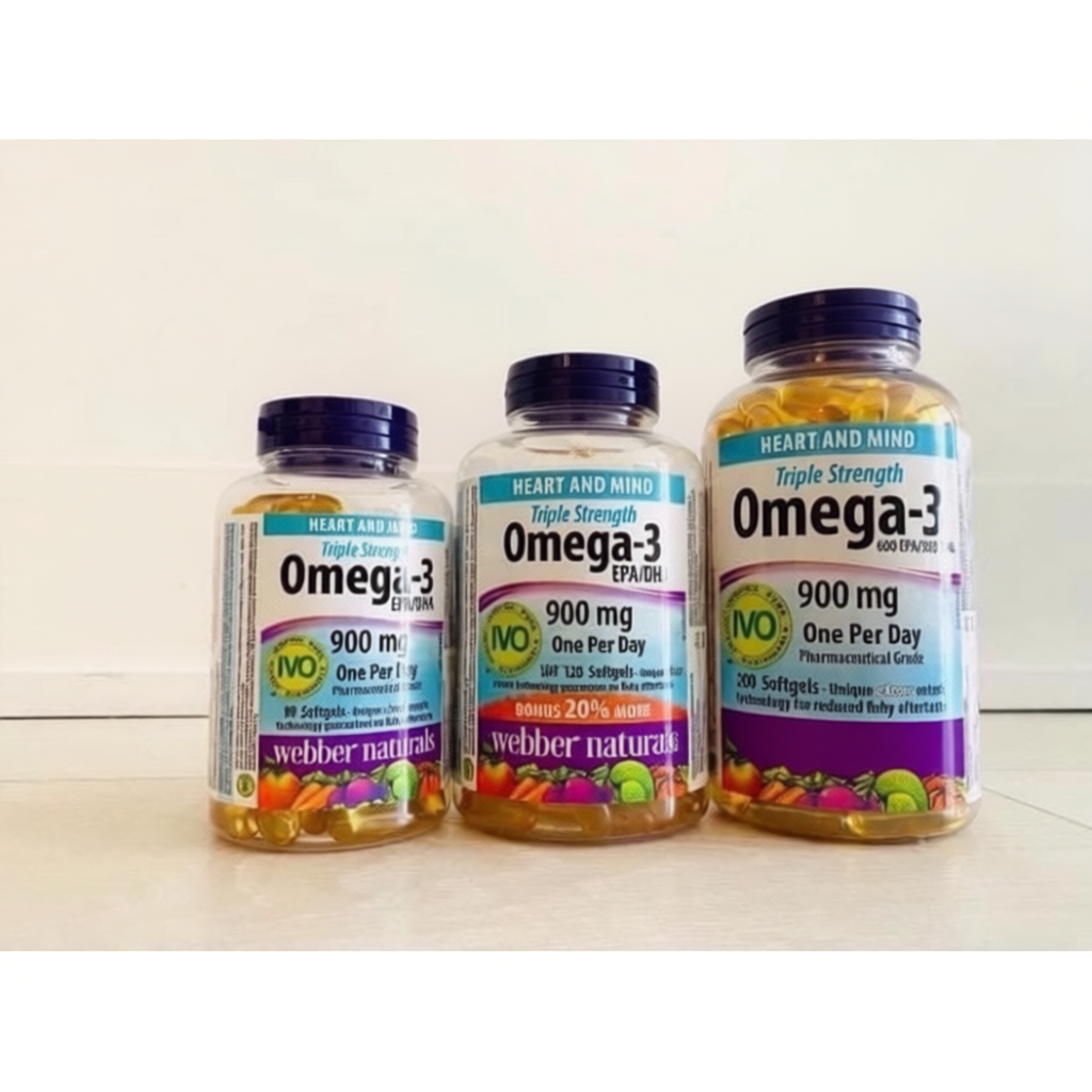 (Bill Canada) Dầu cá Omega 3 Triple Strength 900mg cung cấp 600mg EPA và 300mg DHA; Omega 3 Webber N