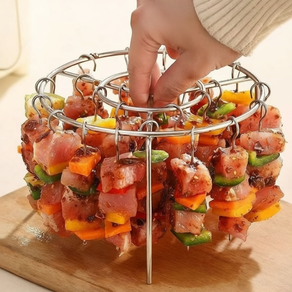 Giá inox Tròn 1/20/24 Que xiên Cho Nồi Chiên Không Dầu Nướng Thịt An Toàn Tiện Lợi