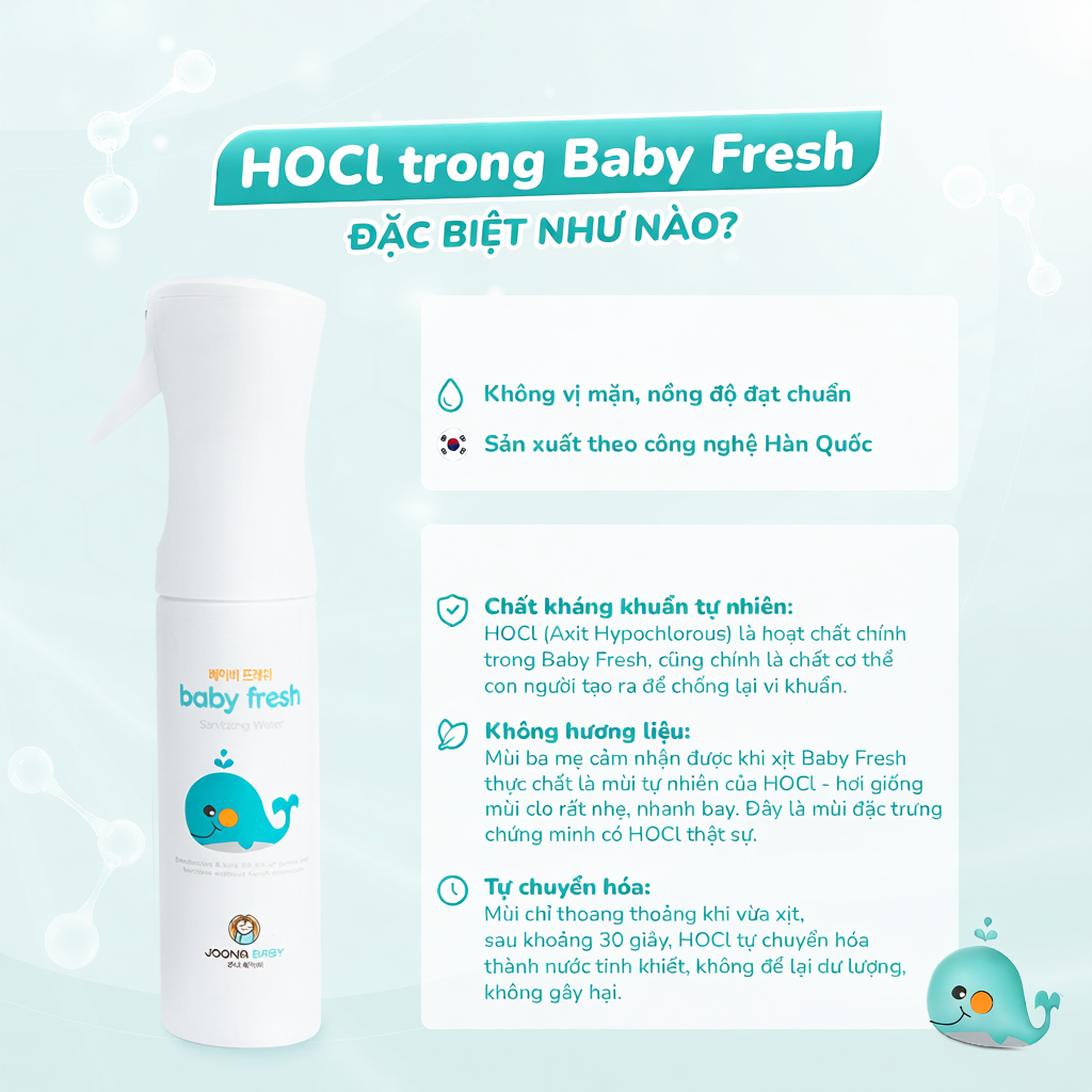 (Tặng sample Bubble Fresh) Xịt đa năng giúp khử khuẩn, khử mùi Baby Fresh 300ml -JOONA BABY VIỆT NAM