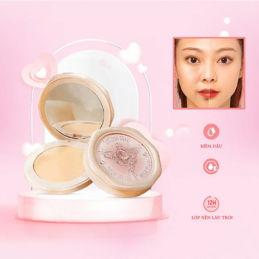 Phấn phủ dạng nén HEXZE 5g, kiềm dầu giữ lớp nền lâu trôi