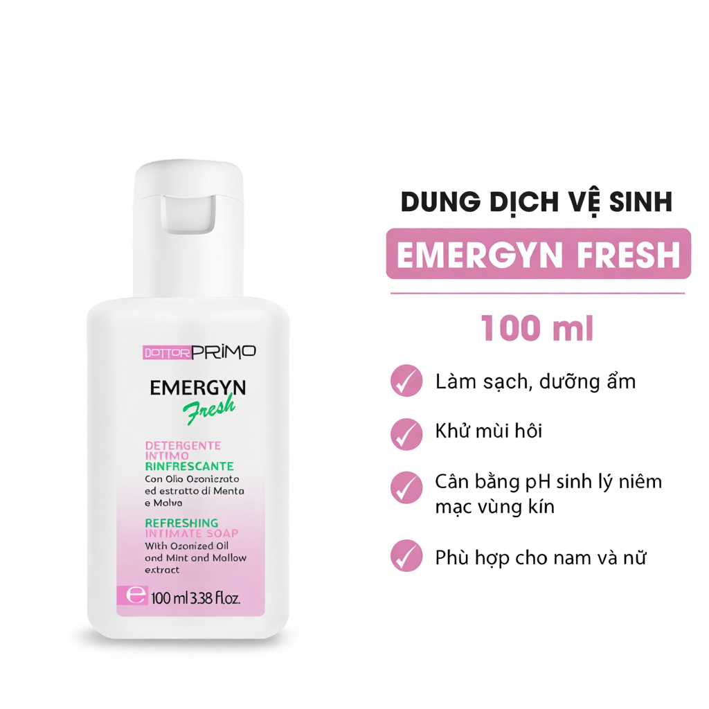 Dung Dịch Vệ Sinh Phụ Nữ Emergyn Fresh DottorPrimo Dùng Hằng Ngày 100ml