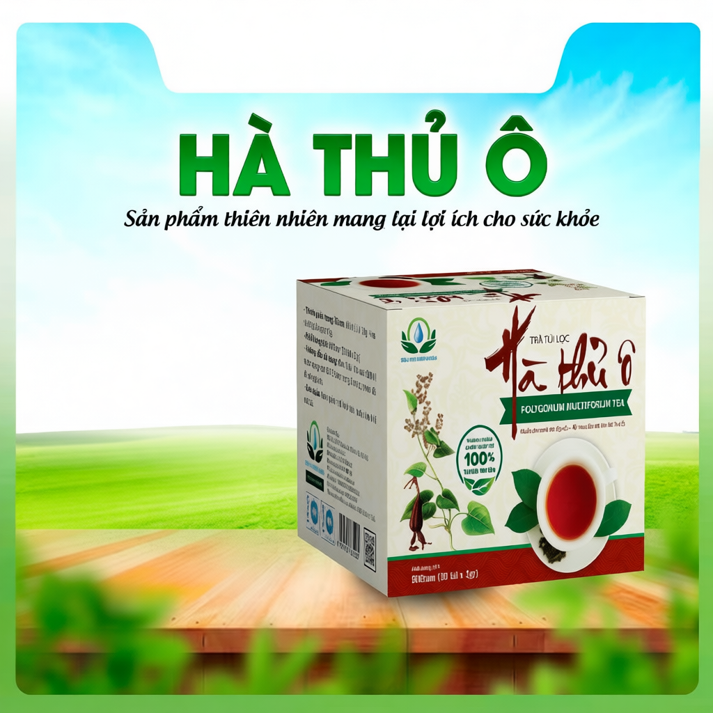 Trà Hà Thủ Ô hộp 30 Túi Lọc x 3Gram Siêu Thị Thiên Nhiên Muốn Cho Xanh Tóc Đẹp Da Rủ Nhau Lên Núi