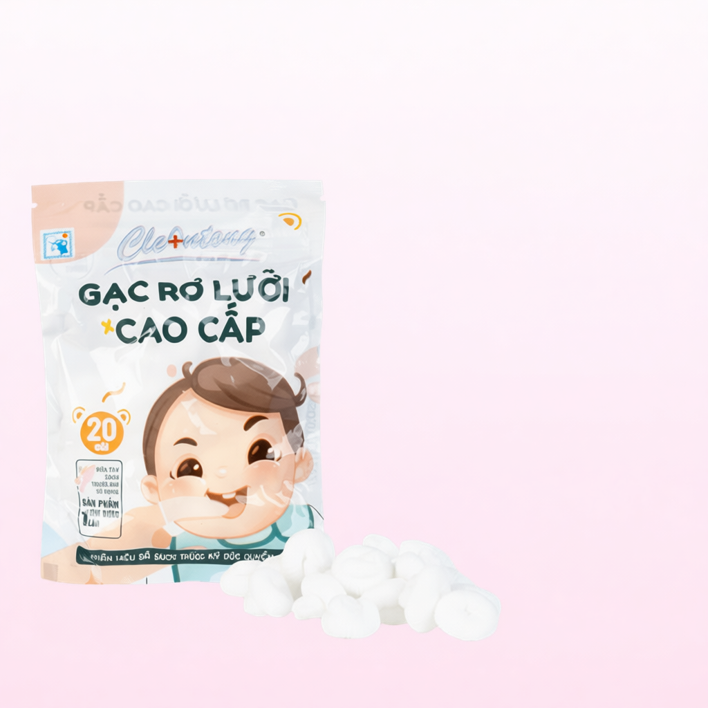 Gạc rơ lưỡi cao cấp CleAntong (PE, 20 cái/túi)