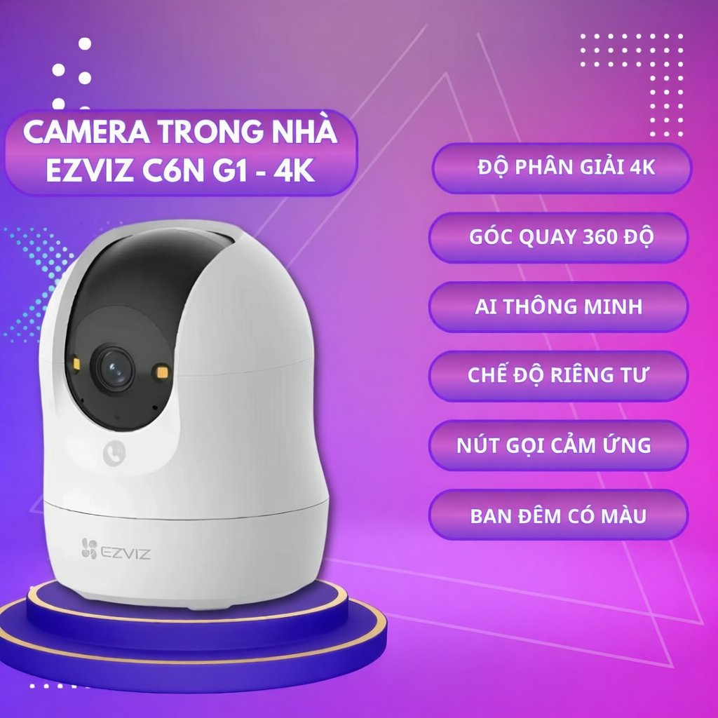 Camera EZVIZ C6N 3MP  H6C 3MP, C6N , H6C 8MP, đàm thoại 2 chiều độ phân giải 4K-8MP- HÀNG CHÍNH HÃNG