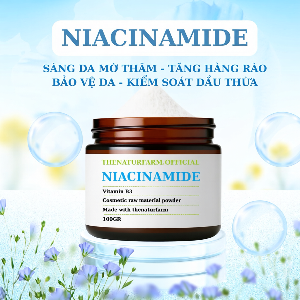 Bột Niacinamide/ Vitamin B3 tinh khiết Thenaturfarm [ Bột nguyên liệu mỹ phẩm ]