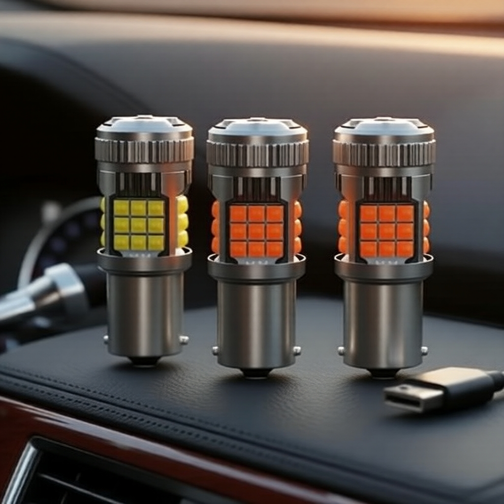 TCYATO 2-Đèn LED 1156 1157 chống lỗi Canbus - BA15S/BAU15S, sáng dùng cho đèn lùi/xi nhan - Trắng/Am