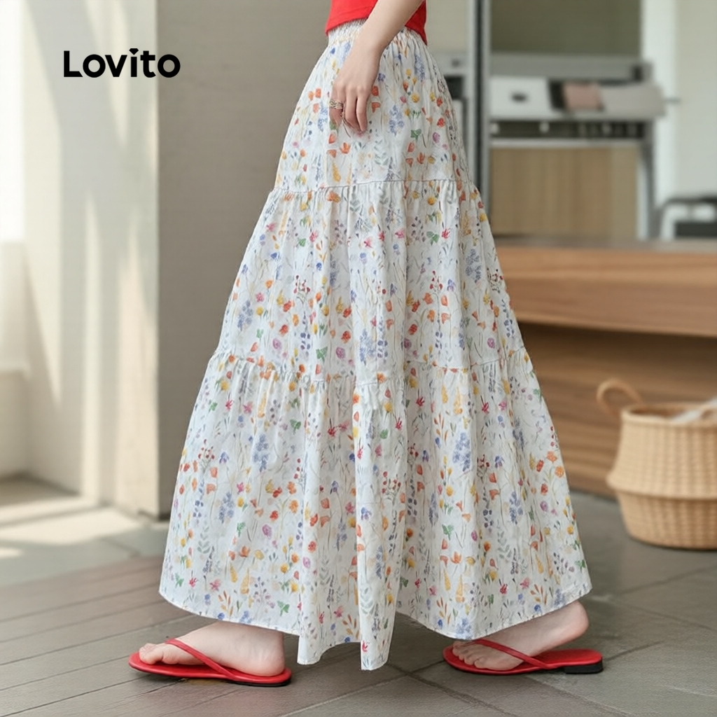 Lovito Mẫu Váy Nữ Lovito Váy Đi Làm Dự Tiệc Váy Xuân Hè Phong Cách Trang Trọng LNA100012