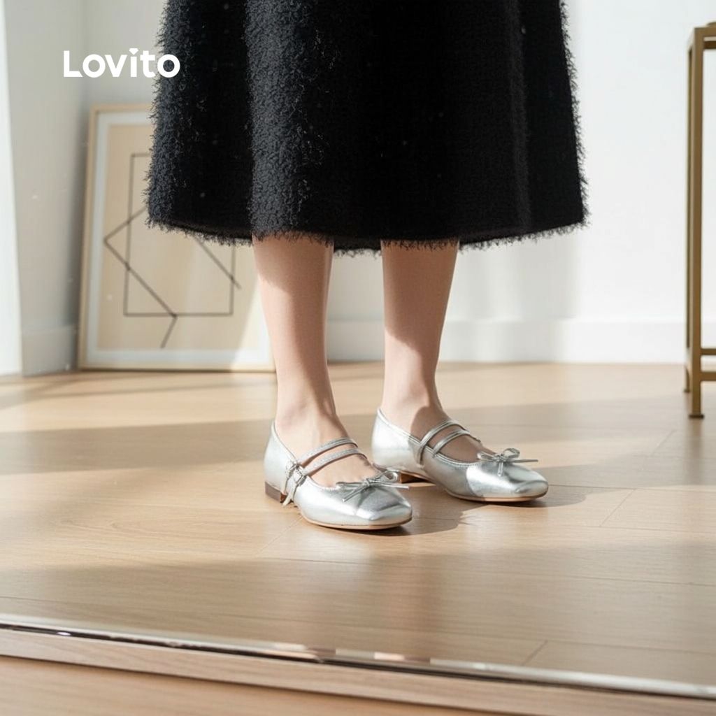 Lovito Mary Janes đế mềm quai kim loại thanh lịch cho nữ LFA89055