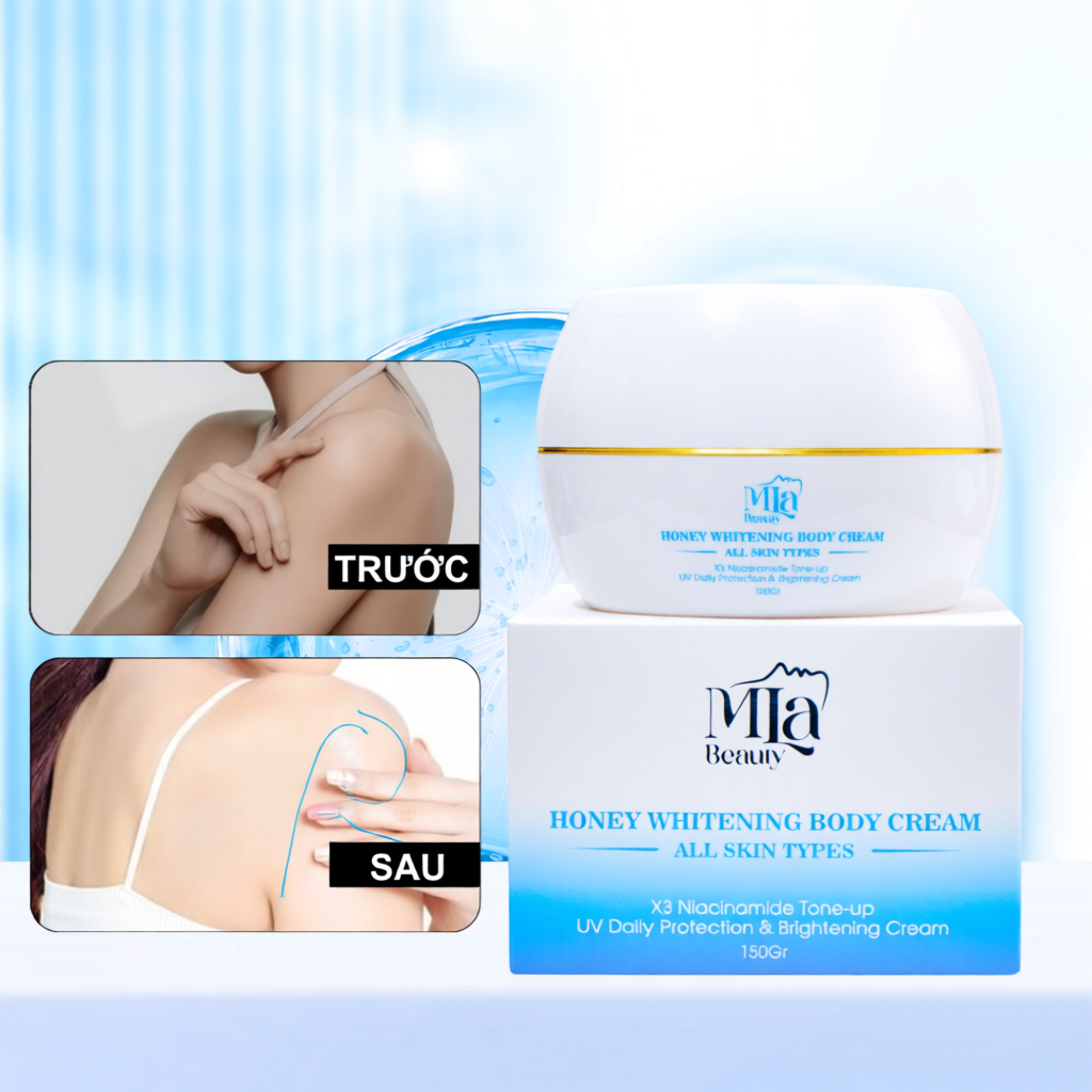 Kem Body Trắng Da Honey Whitening Mla Beauty – Dưỡng Sáng, Cấp Ẩm, Không Bết Rít, 150g