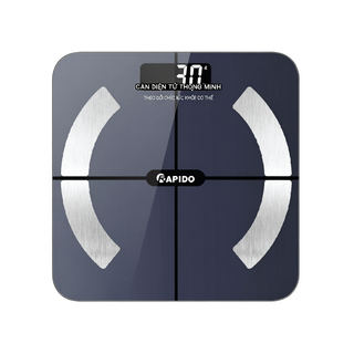 Cân điện tử sức khỏe thông minh Rapido RSB02-S kết nối bluetooth, đo 10 chỉ số, bảo hành 12 tháng