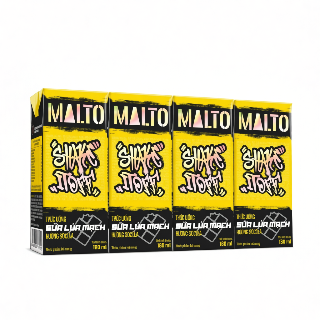 Sữa lúa mạch MALTO Shake It Off hương sôcôla thùng 48 hộp x 180ml