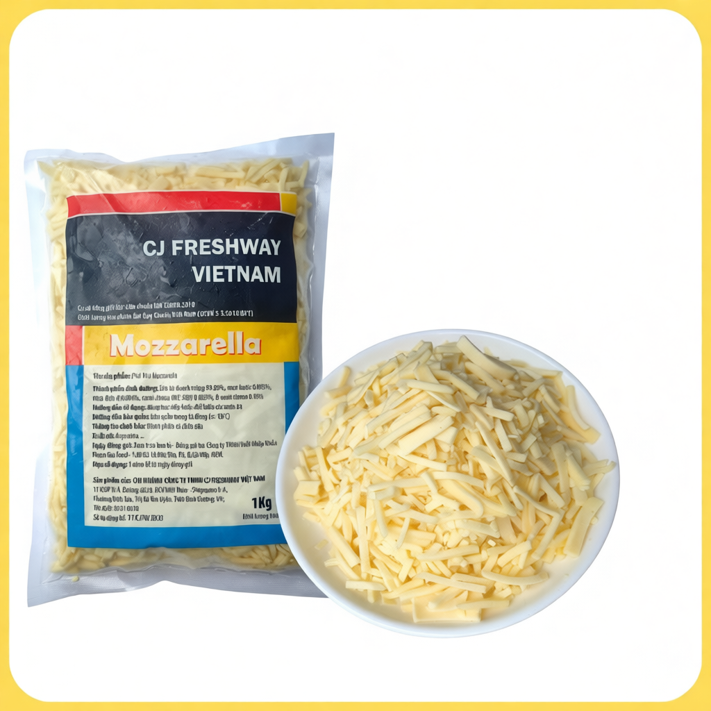 Phô Mai Sợi Mozzarella 1 kg – Phô Mai Kéo Sợi – [Ship Hỏa Tốc HCM] – Funnyfood