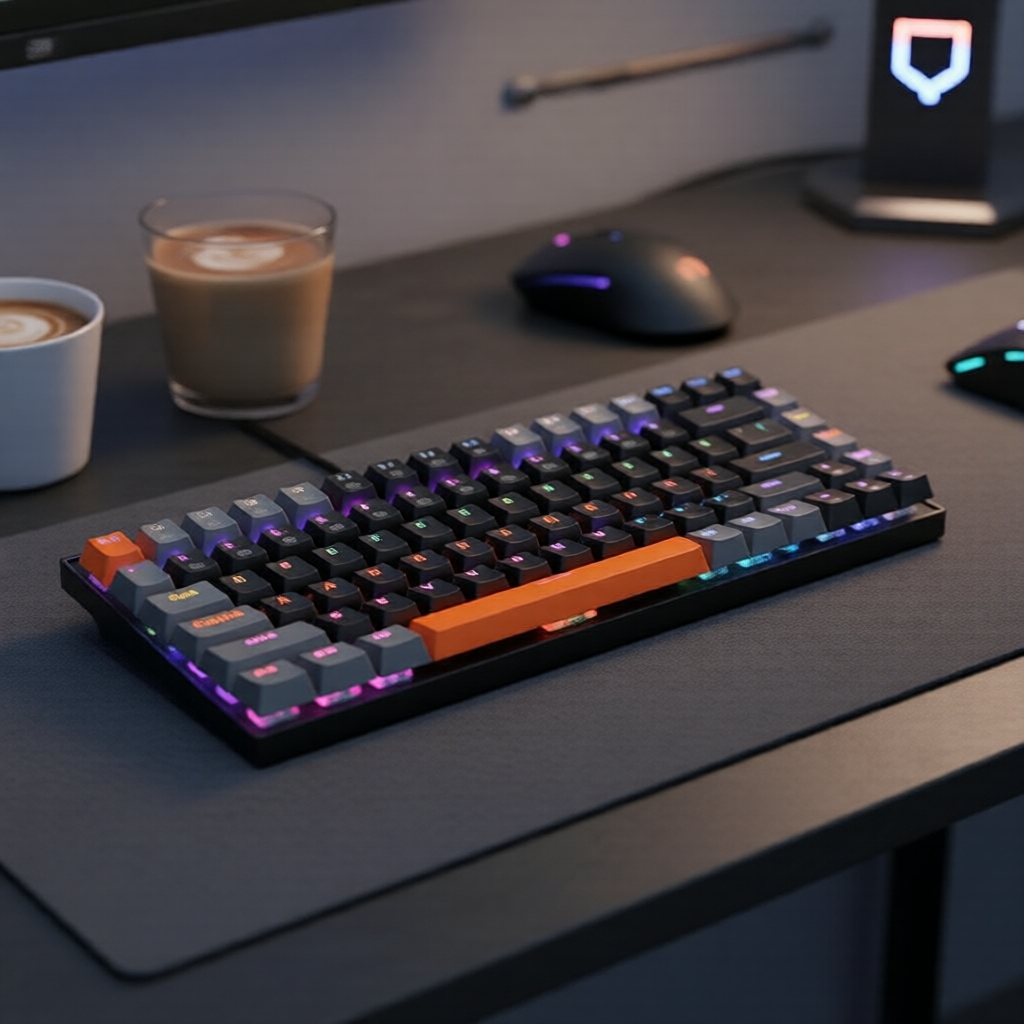Bàn phím cơ chơi game thay nóng Machenike K500 B84, 84 phím, đèn nền LED